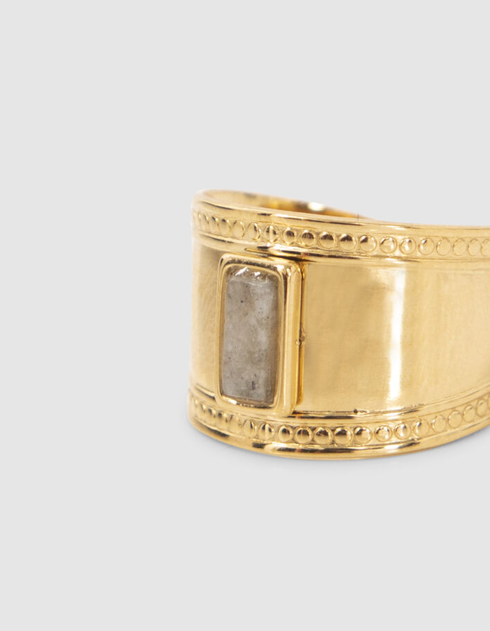 Bague ajustable avec labradorite Femme