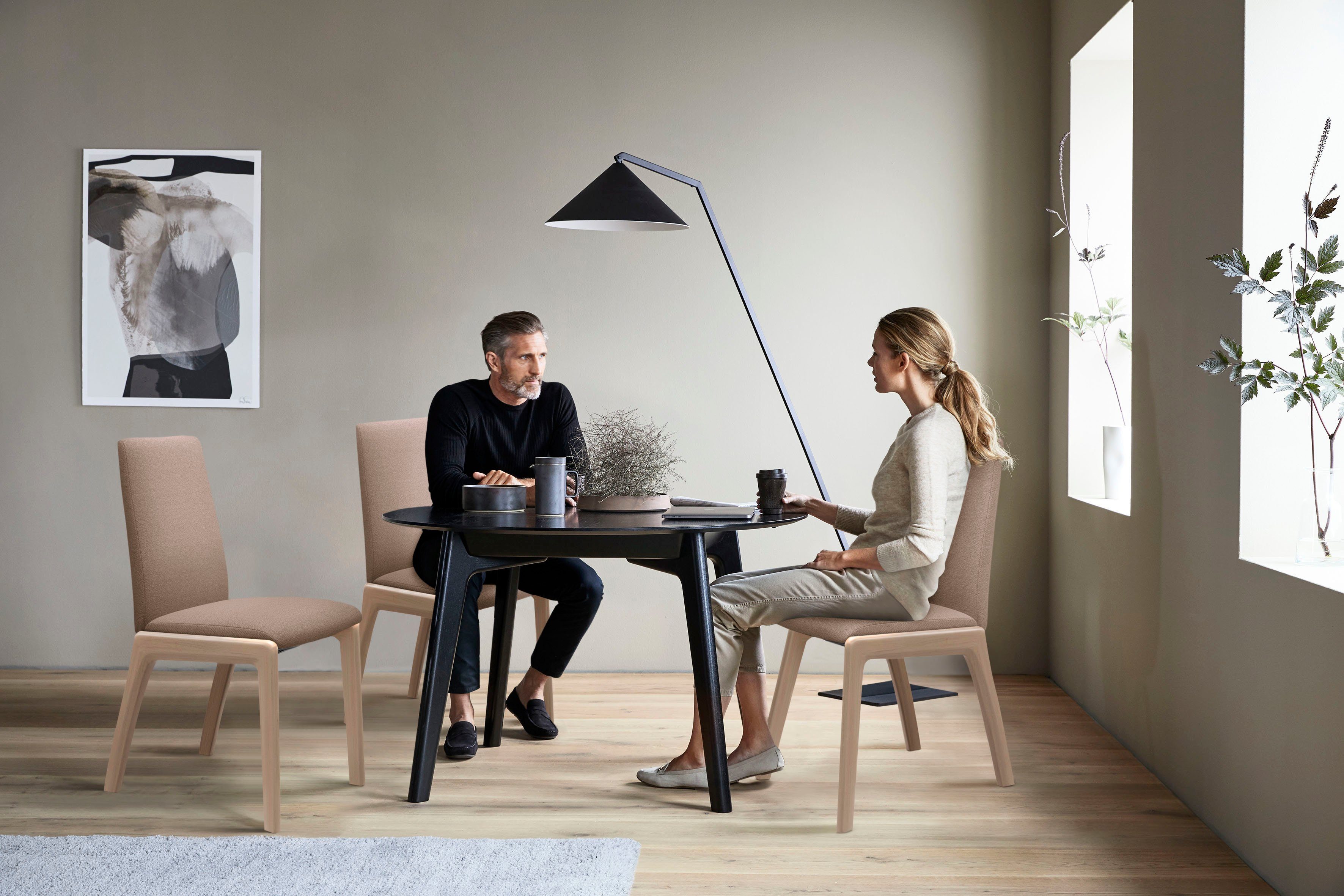 Stressless® Polsterstuhl Laurel, Low Back, Größe L, mit abgerundeten Beinen in Eiche gekalkt