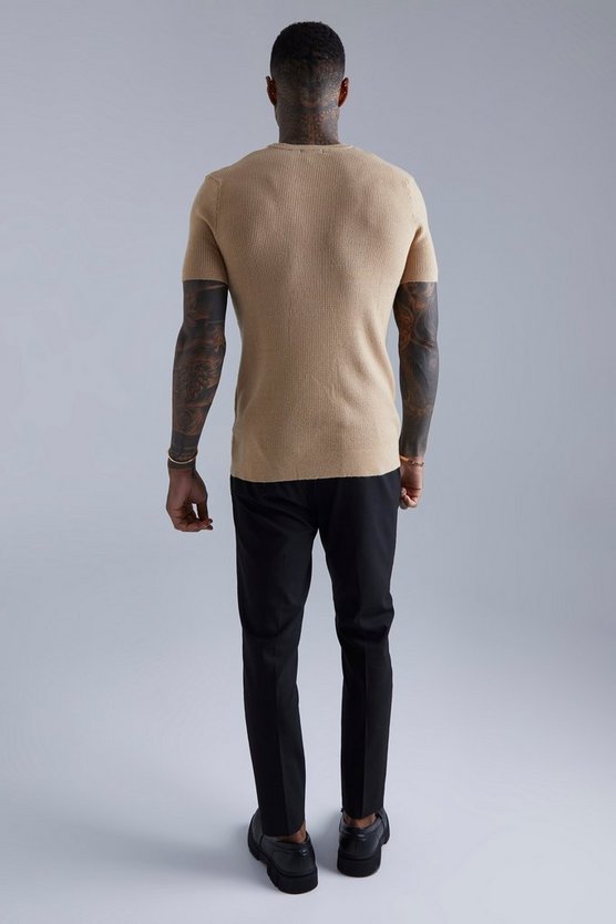 Strukturietes Crewneck T-Shirt