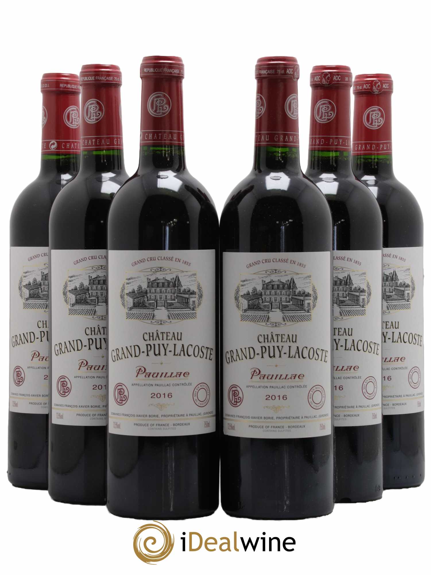 Château Grand Puy Lacoste 5ème Grand Cru Classé  2016 - Lot de 6 Bouteilles