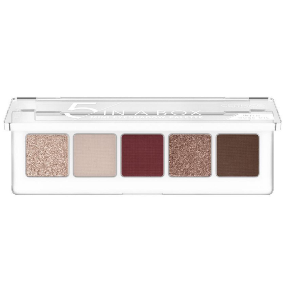 catrice 5 In A Box Mini palette fards à paupières 060 Vivid Burgundy Look Palette d'Ombres à Paupières