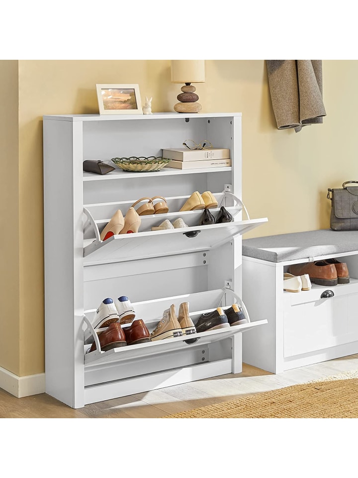 SoBuy Schuhschrank in Weiß - (B)80 x (H)110 x (T)24cm günstig kaufen onesize