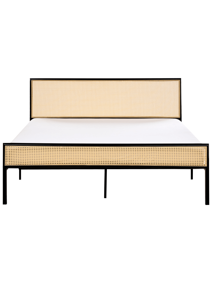 Beliani Doppelbett AVANTON in Schwarz/Braun - (W) 165 x (H) 90 x (L) 208 cm günstig kaufen onesize
