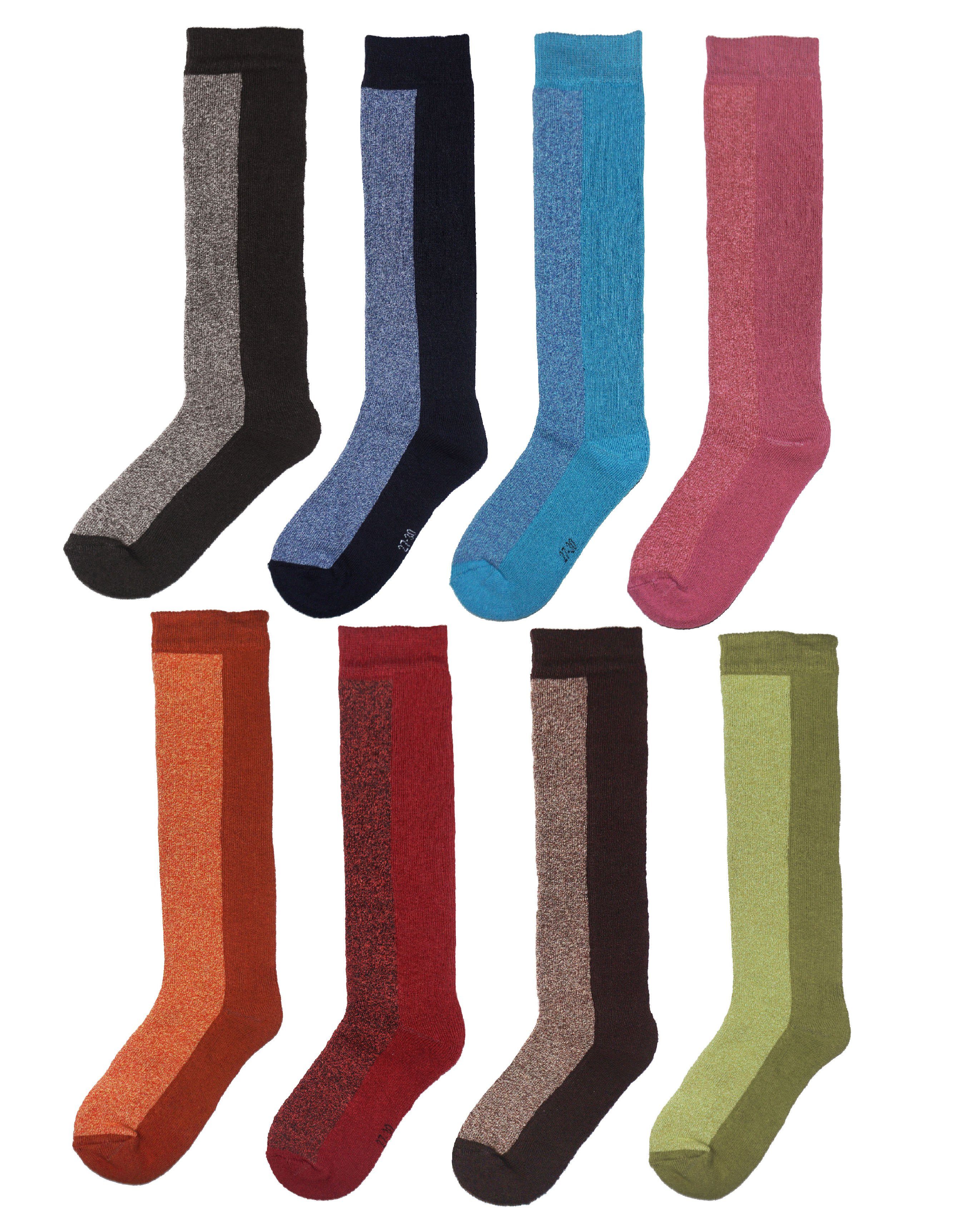 WERI SPEZIALS Strumpfhersteller GmbH Kniestrümpfe Kinder Plüsch Kniestrümpfe Voll Frottee Thermo >>Duo<< aus Baumwolle