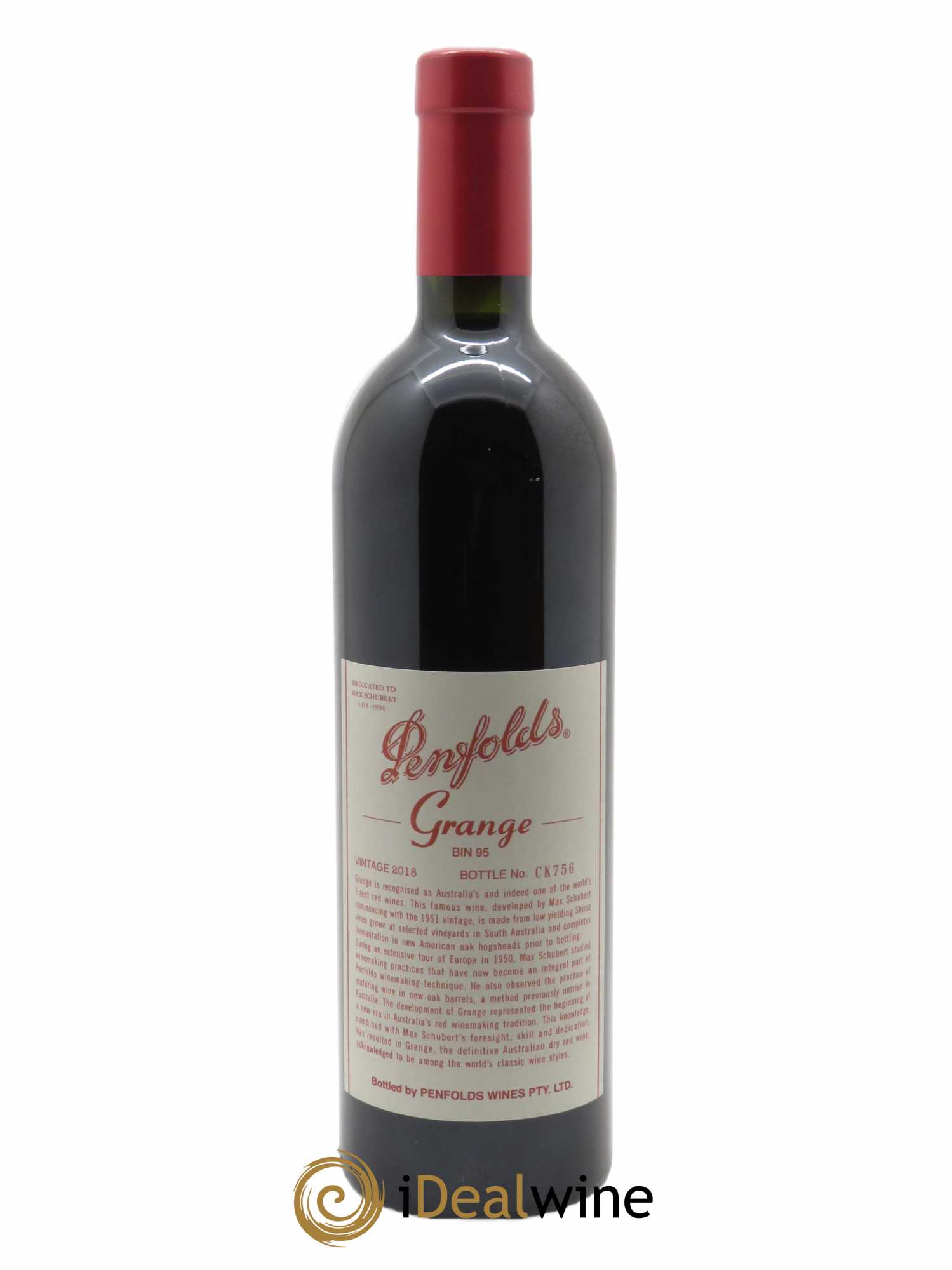 South Australia Penfolds Wines Grange  2018 - Lot de 1 Bouteille