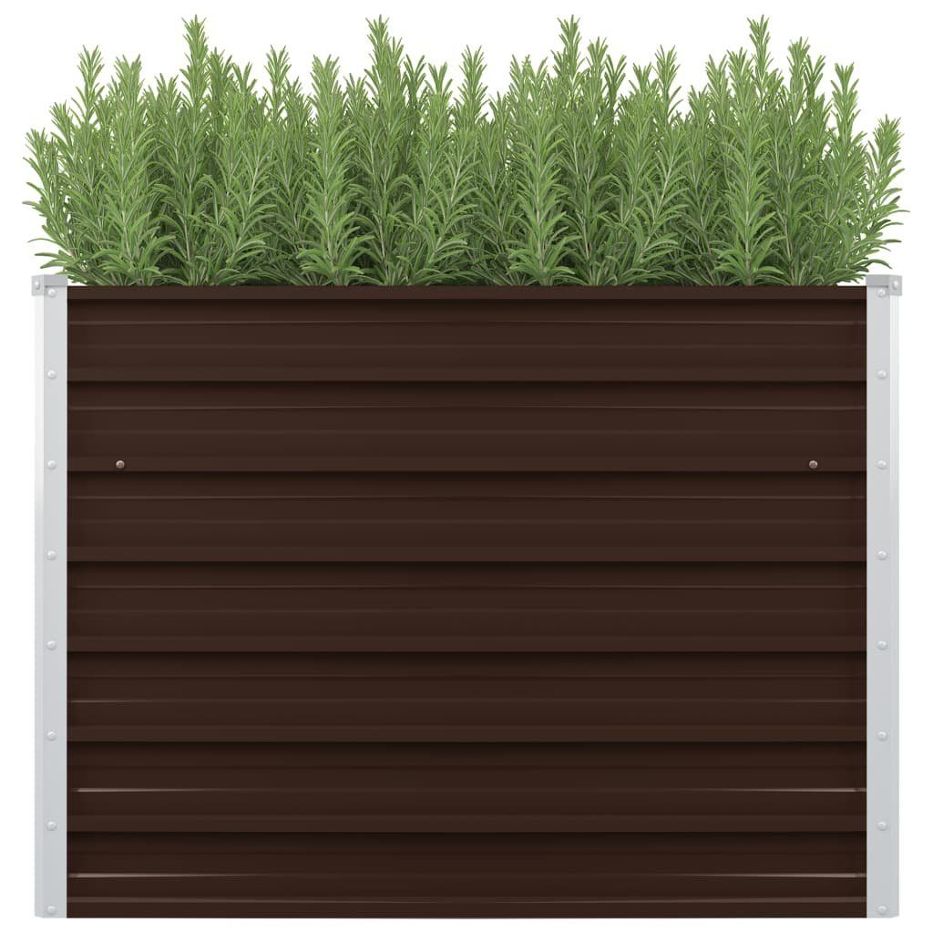 furnicato Hochbeet Garten-Braun 100 x 40 x 77 cm Verzinkter Stahl