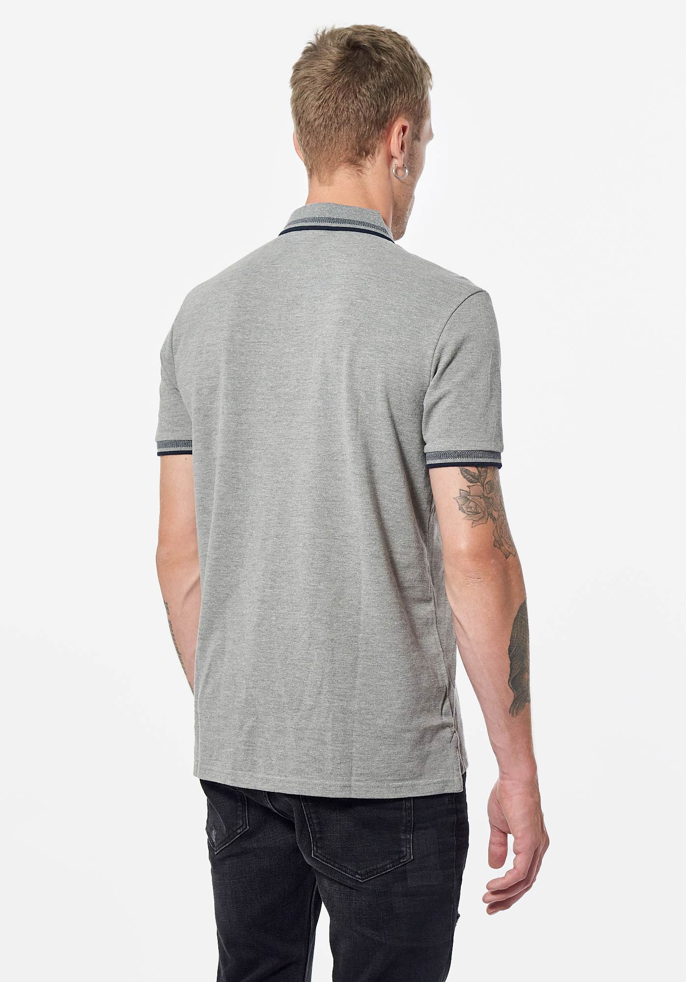RAYOC  Polo gris Homme en 100% coton bio