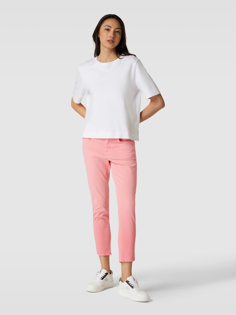 Jeans mit Label-Patch Modell 'ORNELLA' in koralle