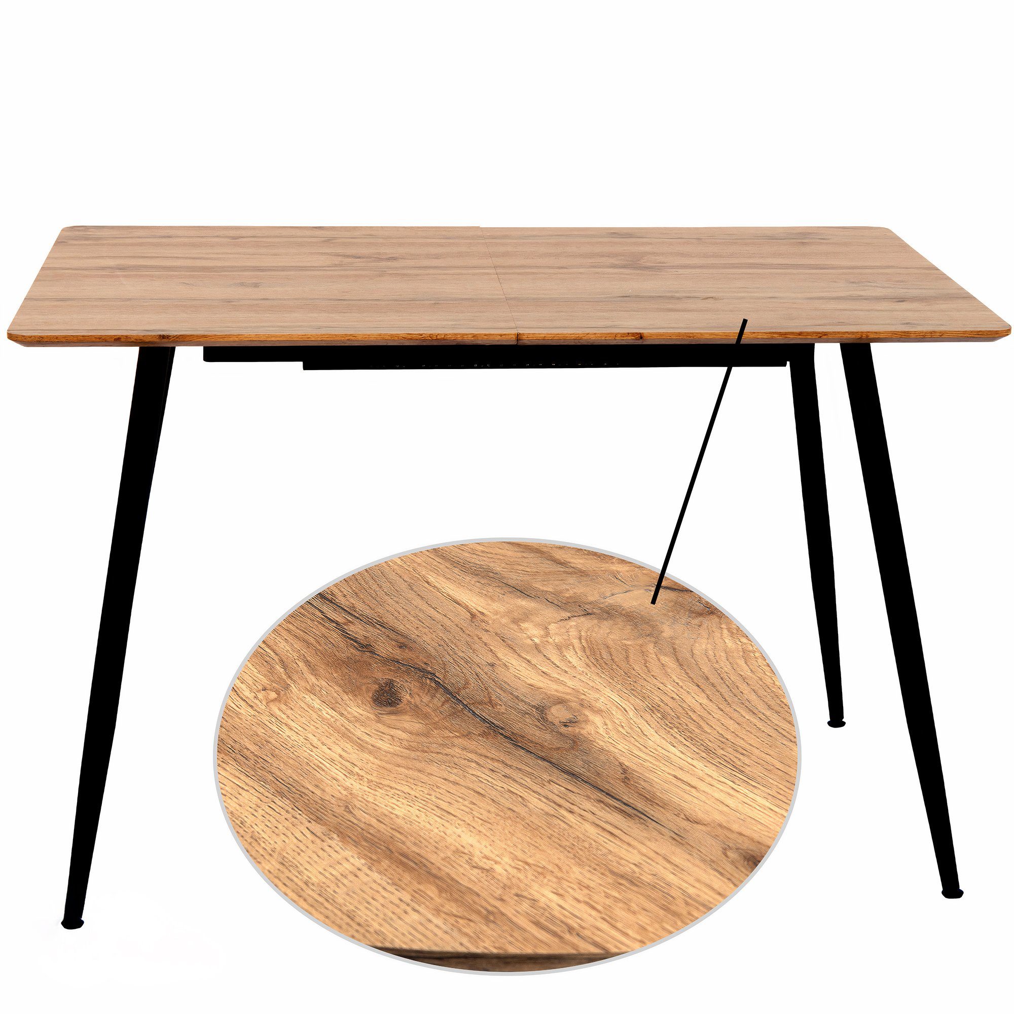 TRISENS Esstisch Emilia, Esstisch ausziehbar 120-150-180x80cm 4-10Pers. Ovaler Tisch Holz Optik