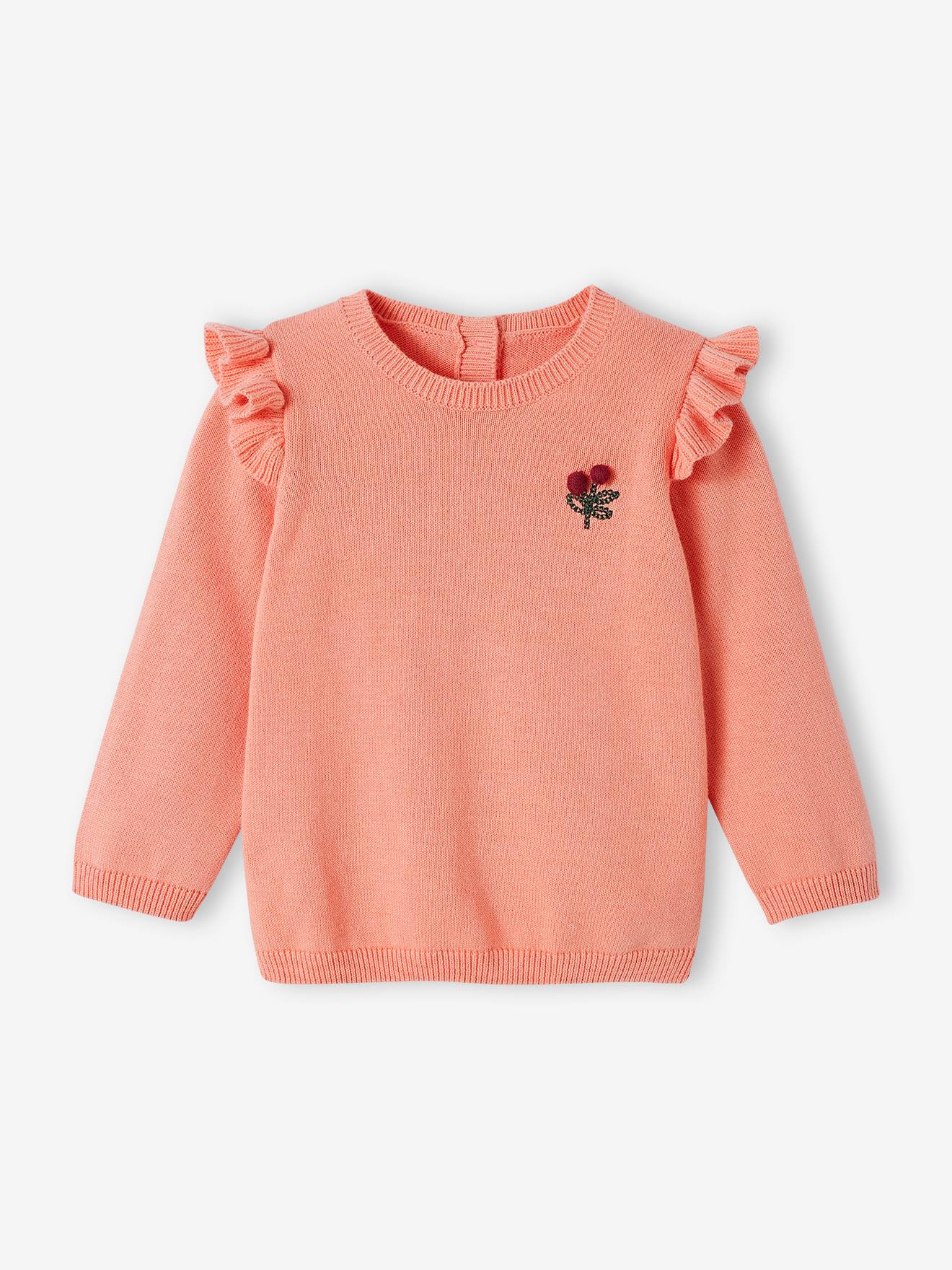 Vertbaudet Baby Pullover mit Volants - marine gestreift