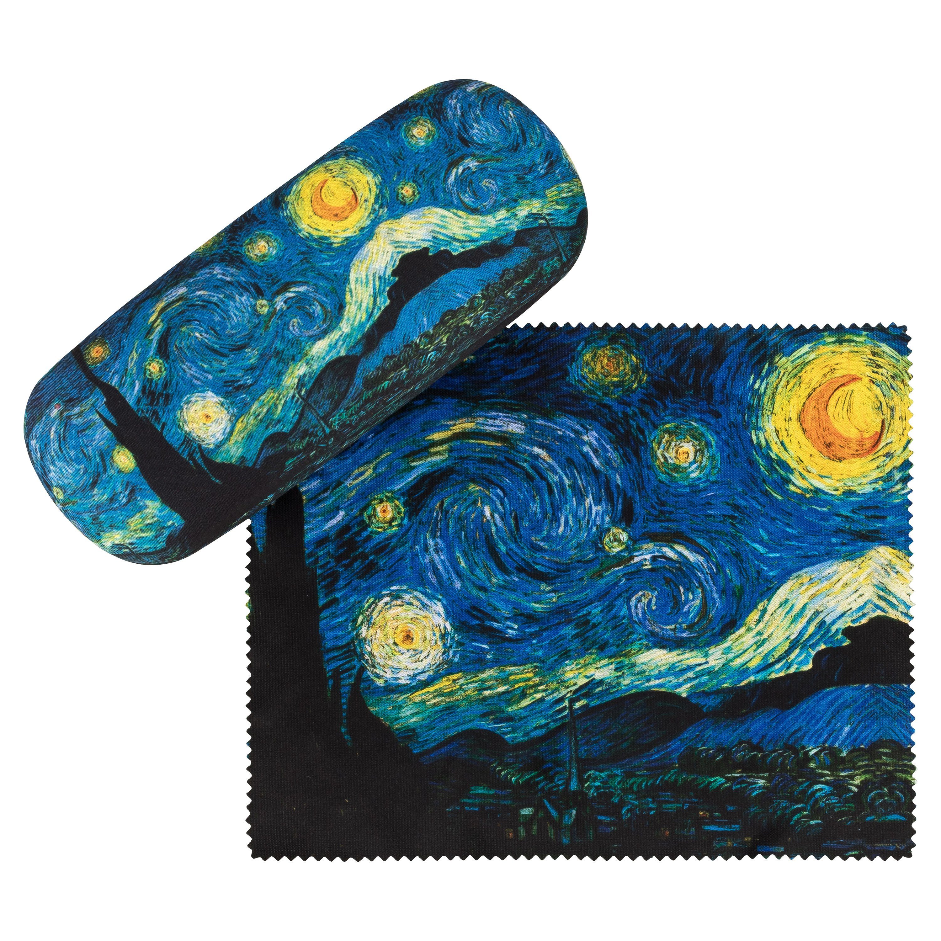 von Lilienfeld Brillenetui VON LILIENFELD Brillenetui Vincent van Gogh: Sternennacht Kunst Motiv Etui Brille Mikrofaser Brillenputztuch Brillenbox Stabiles Hardcase Set mit Stoff bezogen, hochwertiges Putztuch mit demselben Motiv, VON LILIENFELD Logo