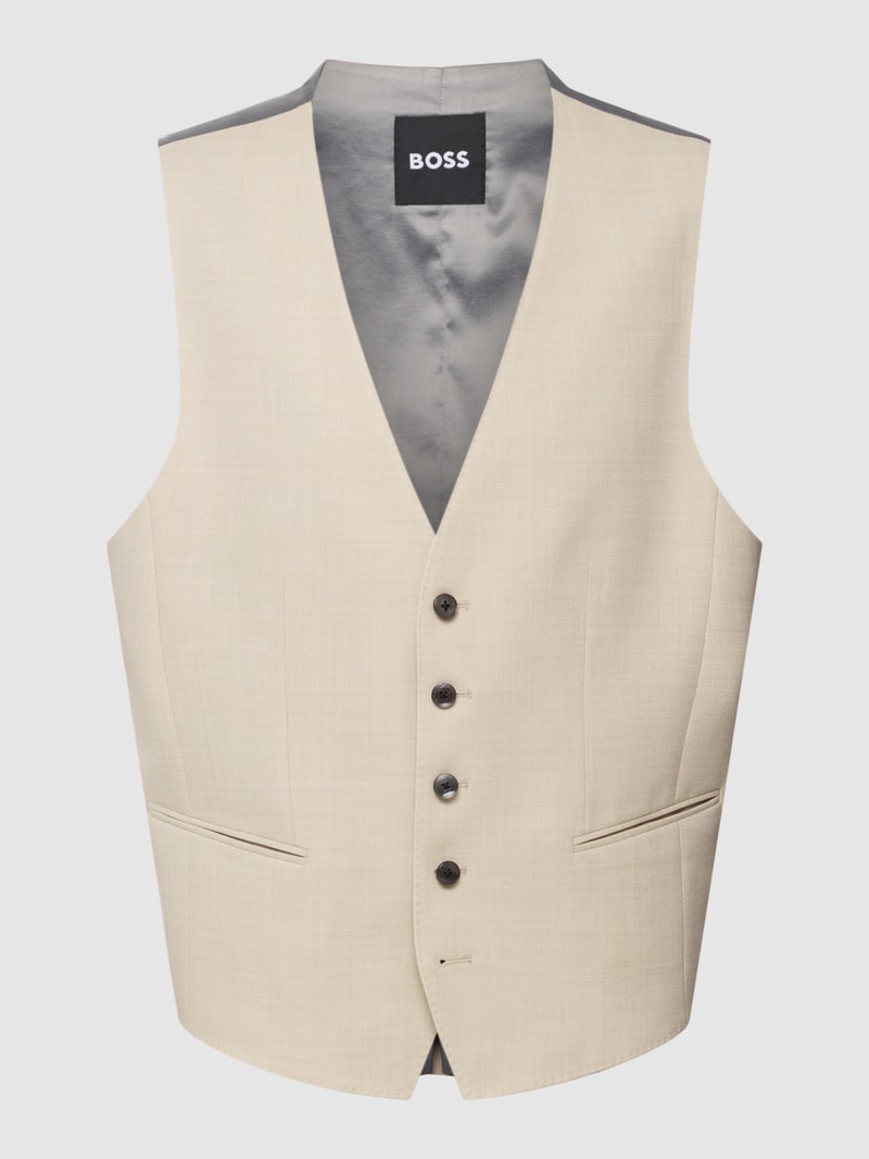 Weste mit Schurwoll-Anteil Modell 'Jasper' in beige