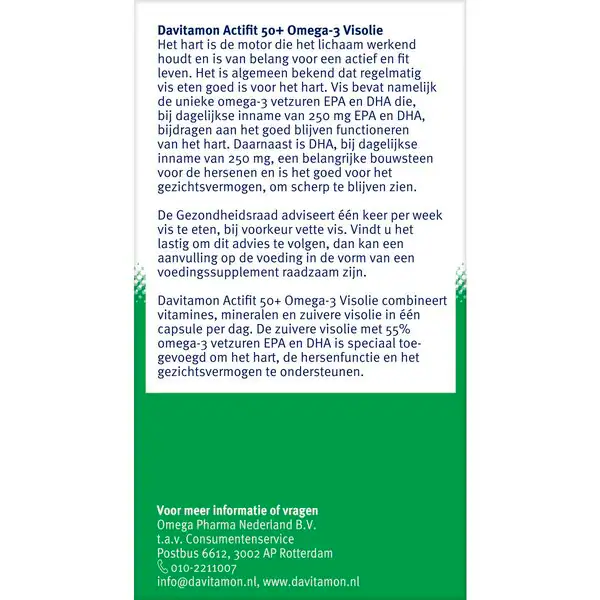 Davitamon Actifit 50 Omega-3 rybí olej multivitamínové a minerálne kapsuly 90 kusov