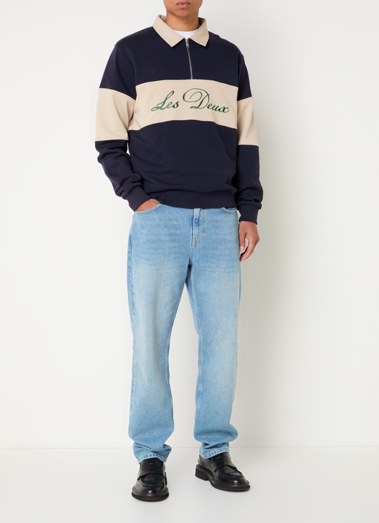 Maglione Les Deux con mezza zip e logo ricamato