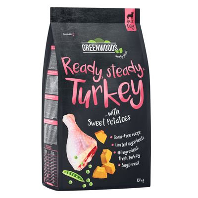 Greenwoods Pute mit Süßkartoffeln, Erbsen und Kürbis
