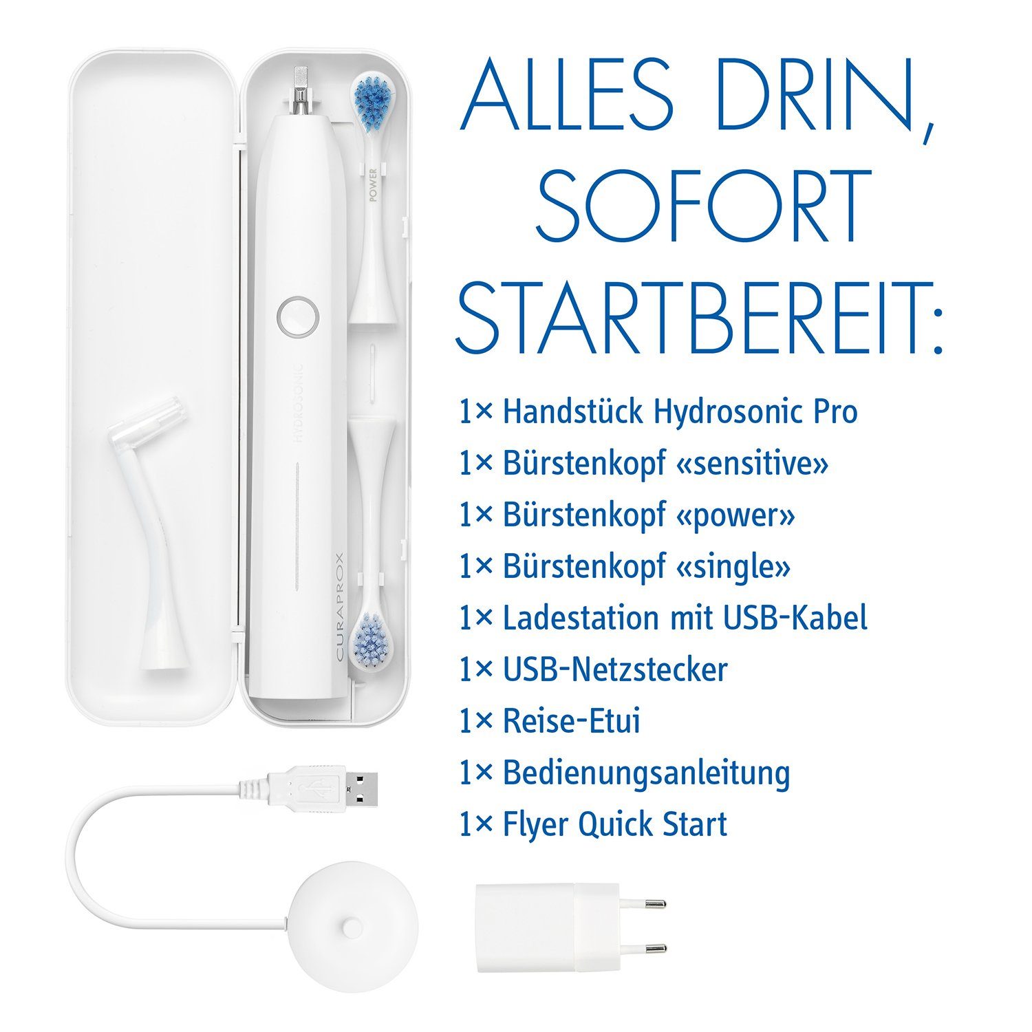 CURAPROX Elektrische Zahnbürste Hydrosonic Pro Schallzahnbürste