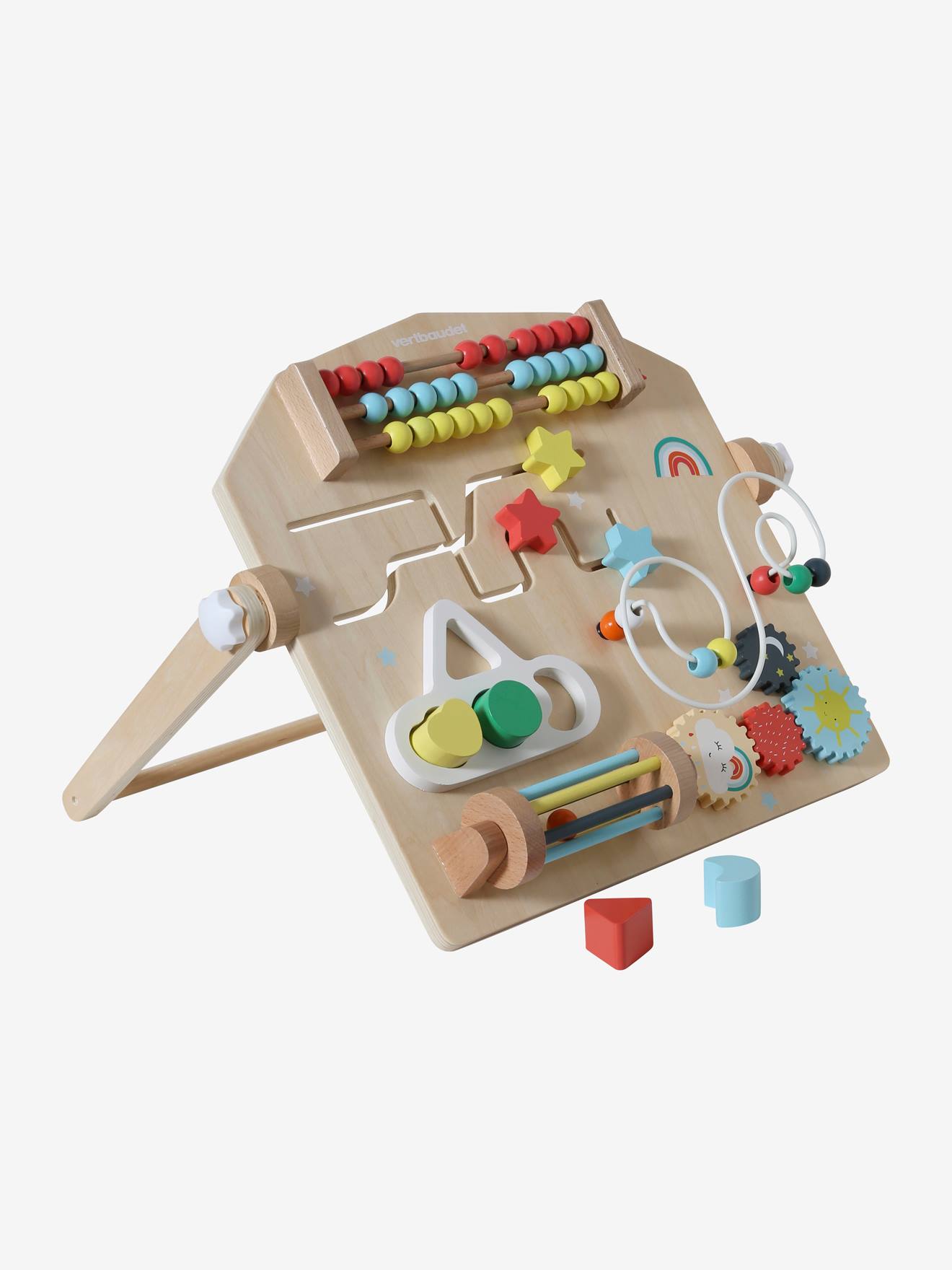 Vertbaudet Kinder Activity-Board, Holz FSC MIX - beige