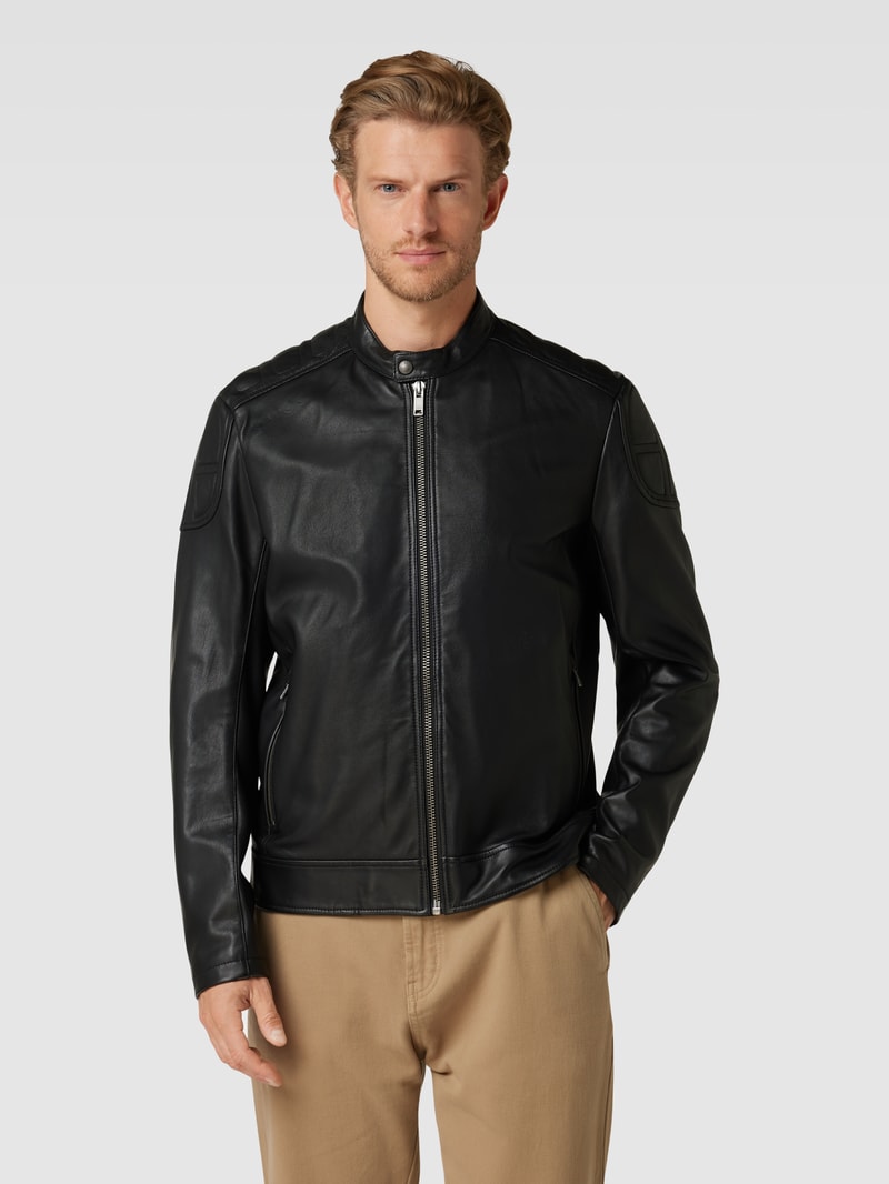 Lederjacke aus Lammleder Modell 'Jomarc' in schwarz