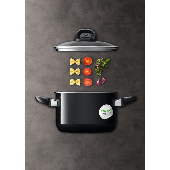 Silit Silargan® Modesto Bratentopf mit Deckel, 16 cm, Black