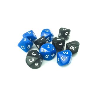 Hexy Dice Set - D10 - Black/Blue (10)