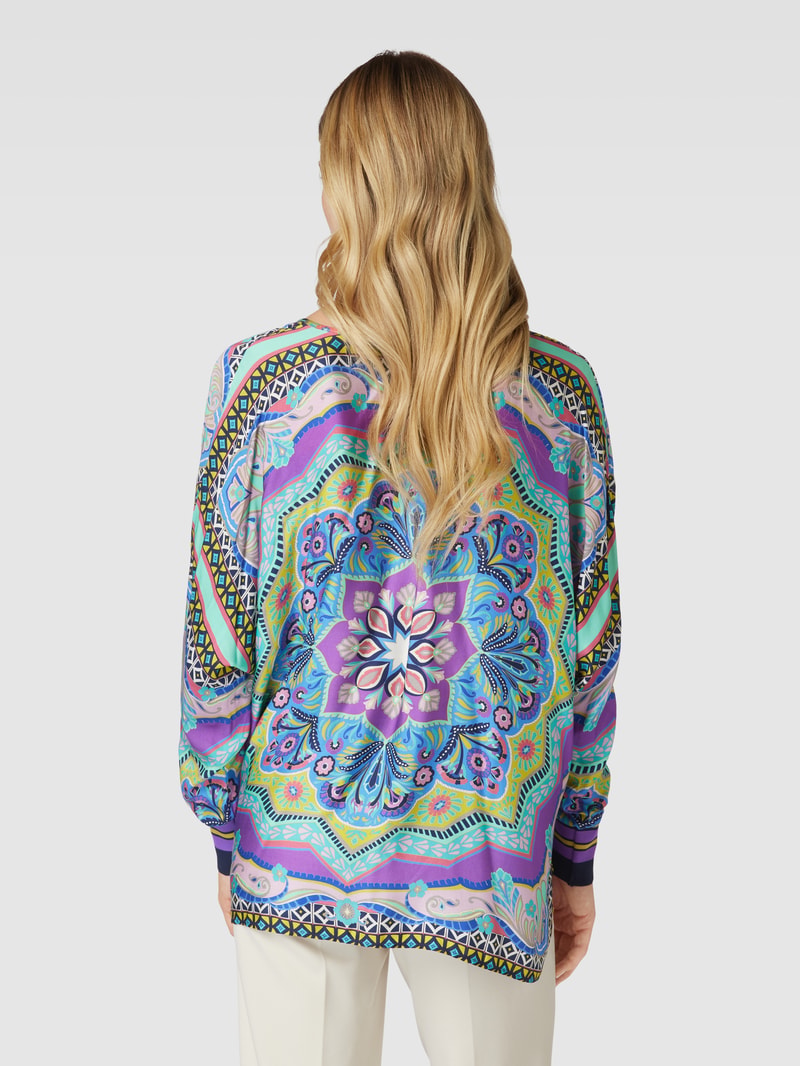 Bluse aus Viskose mit Allover-Muster in flieder