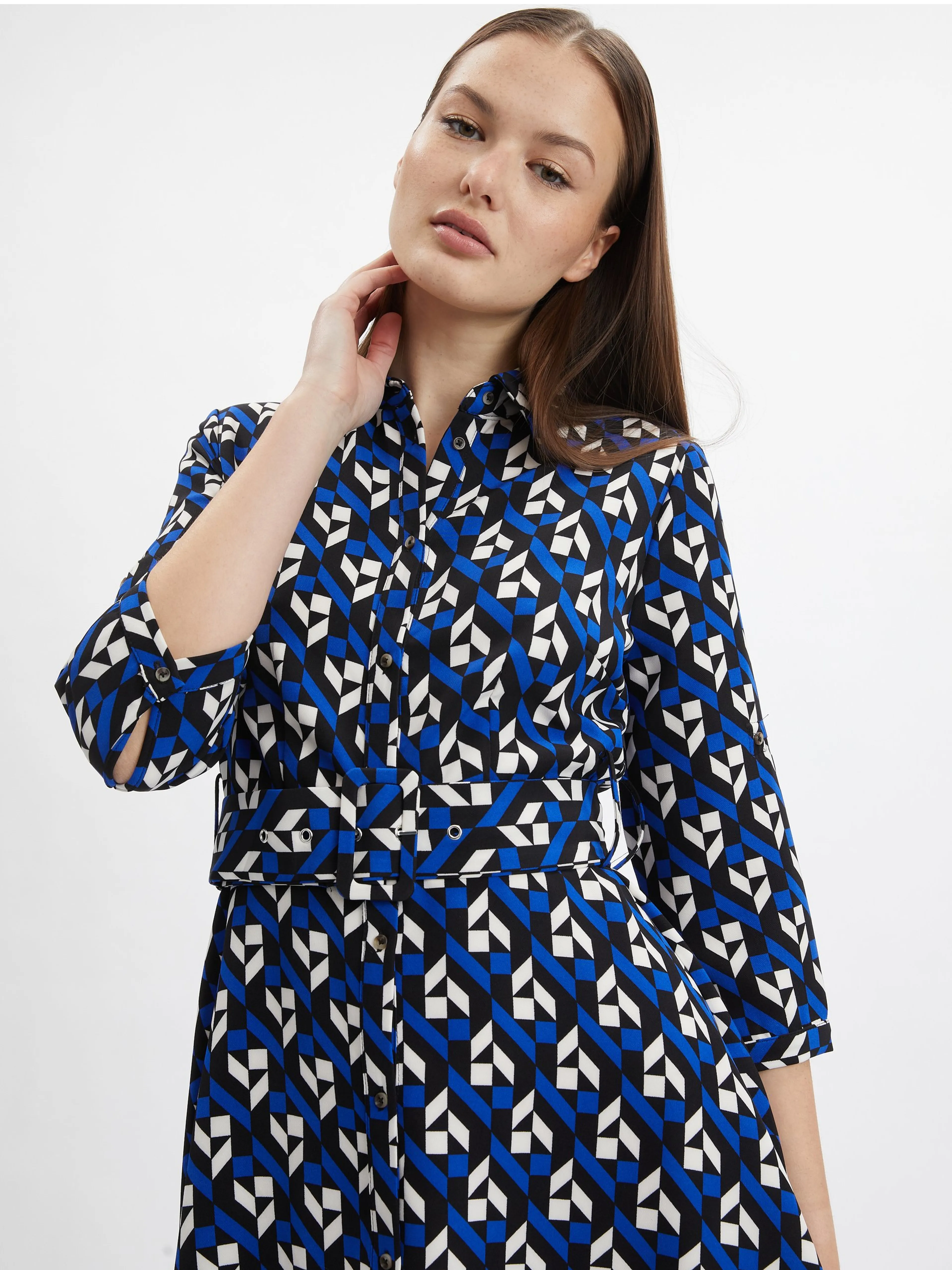 Schwarz-blau gemustertes Damenkleid ORSAY