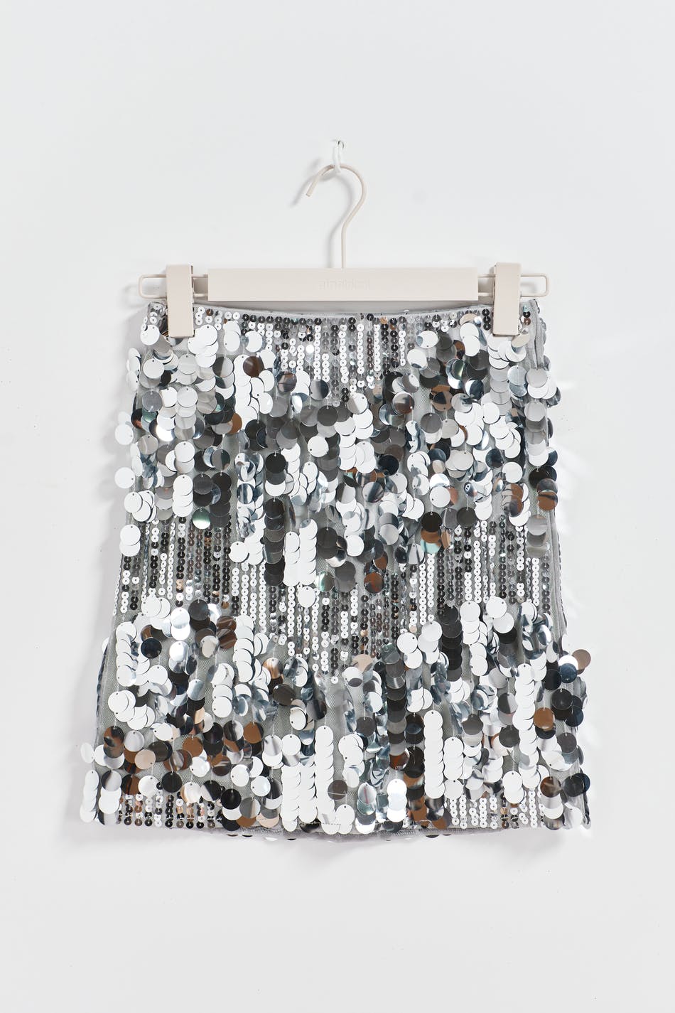 Silver sequin mini skirt