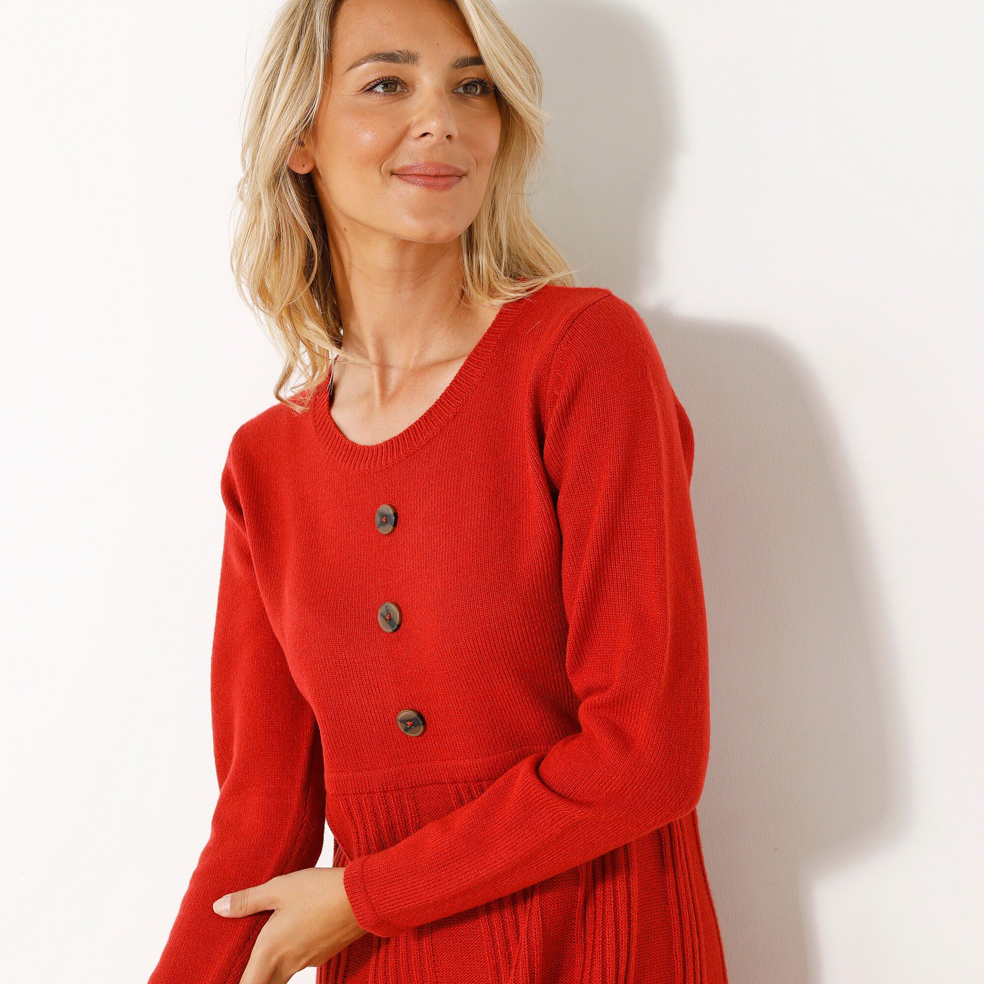 Robe pull boutonnée