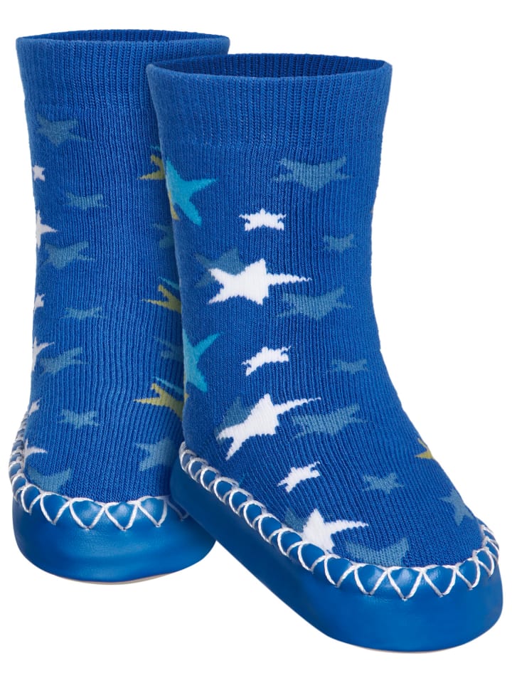 Playshoes Hüttenschuh Sterne in Blau günstig kaufen