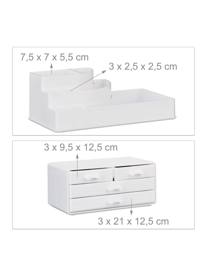relaxdays Makeup Organizer in Weiß günstig kaufen onesize