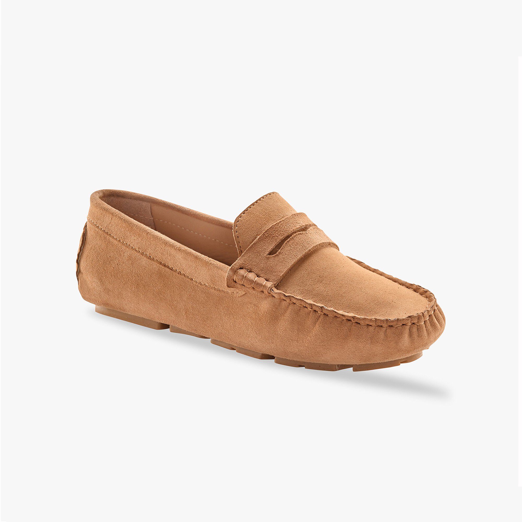 Mocassins en cuir velours
