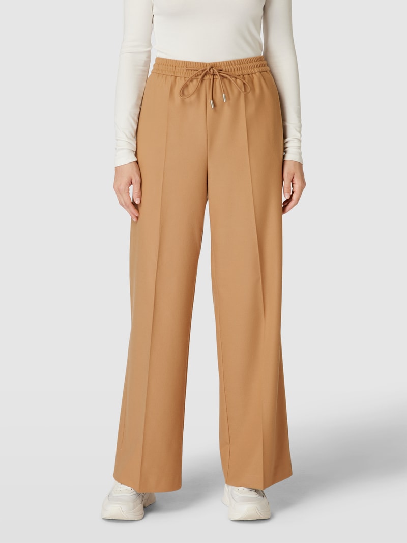 Marlenehose mit Bügelfalten Modell 'Tavite' in camel