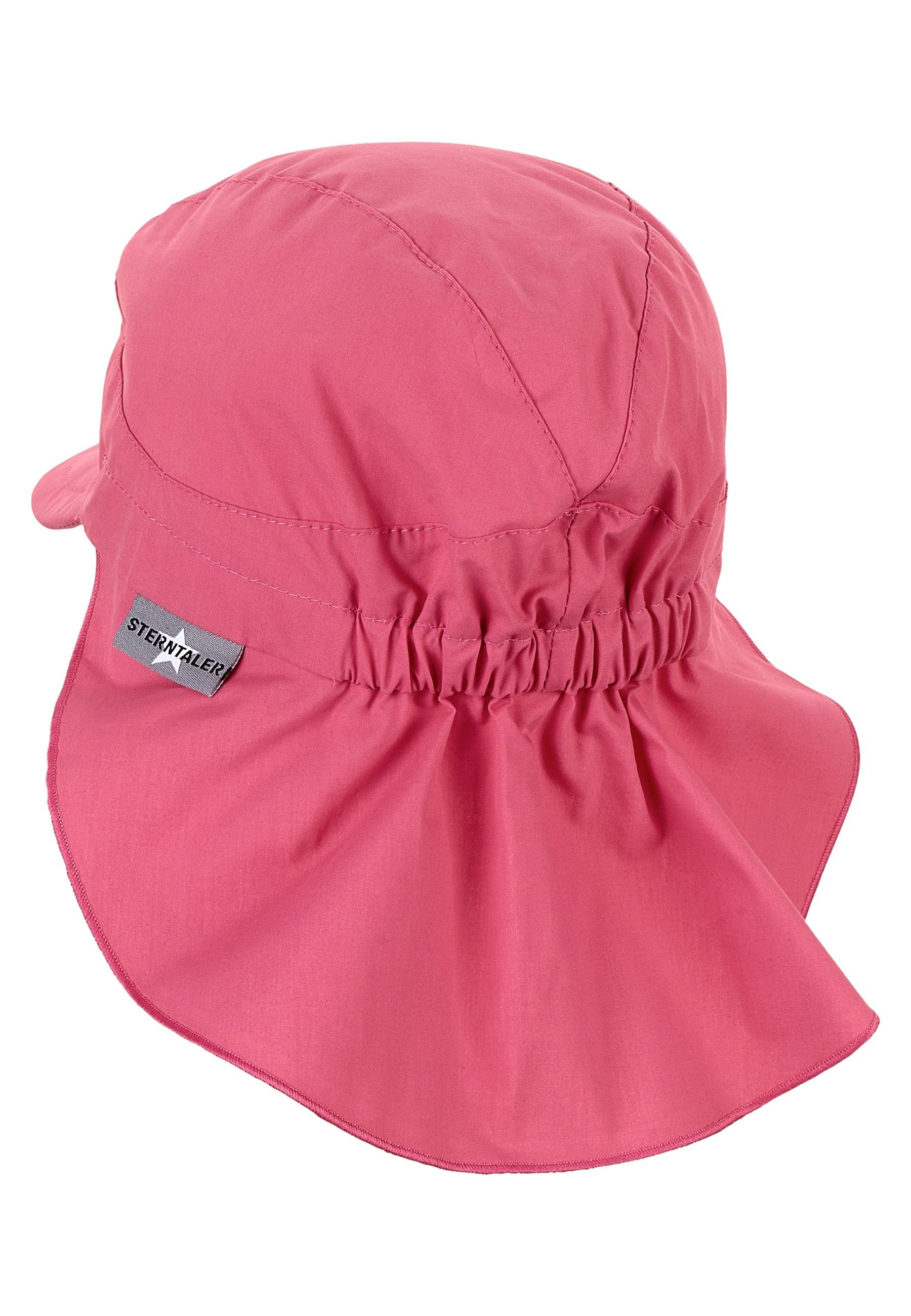 Sterntaler® Beanie Schirmmütze mit Nackenschutz (1-St., Erstlingsmütze bedruckt mit Sternen UV-Sonnenschutz 50) Kindermütze mit Schirm aus UV-Popeline unifarben