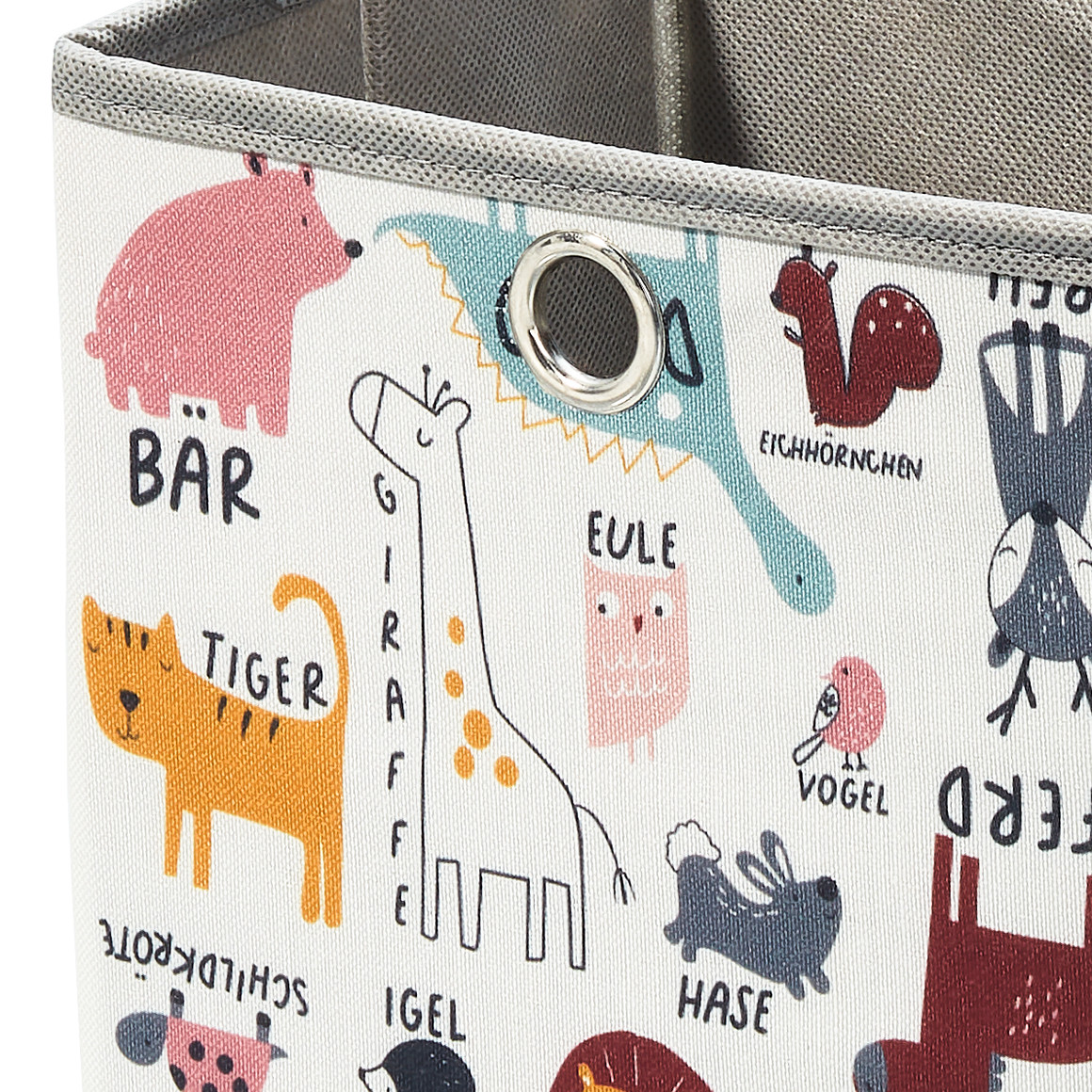 Kleine Aufbewahrungsbox mit Tier-Motiven