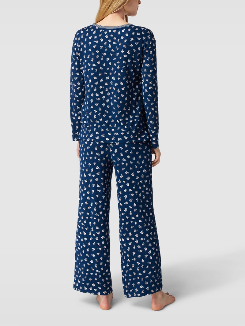 Pyjama mit Streifenmuster in marineblau