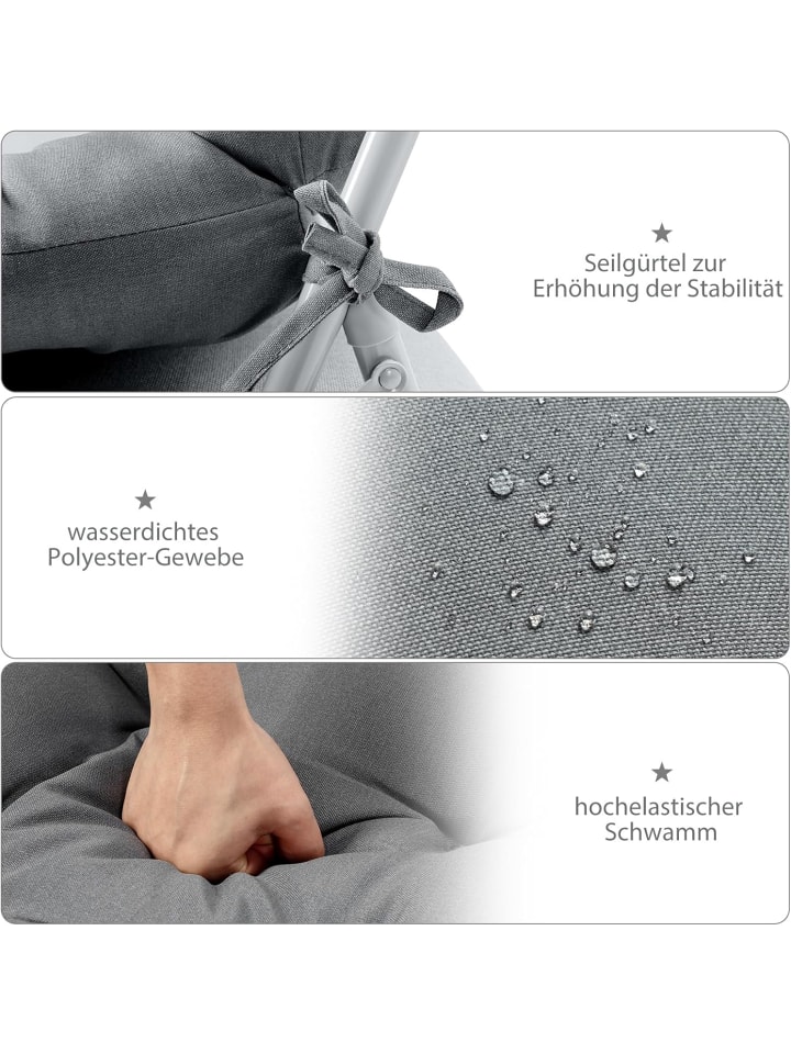 COSTWAY Auflagen für Stuhl Bodenstuhl in Grau günstig kaufen onesize
