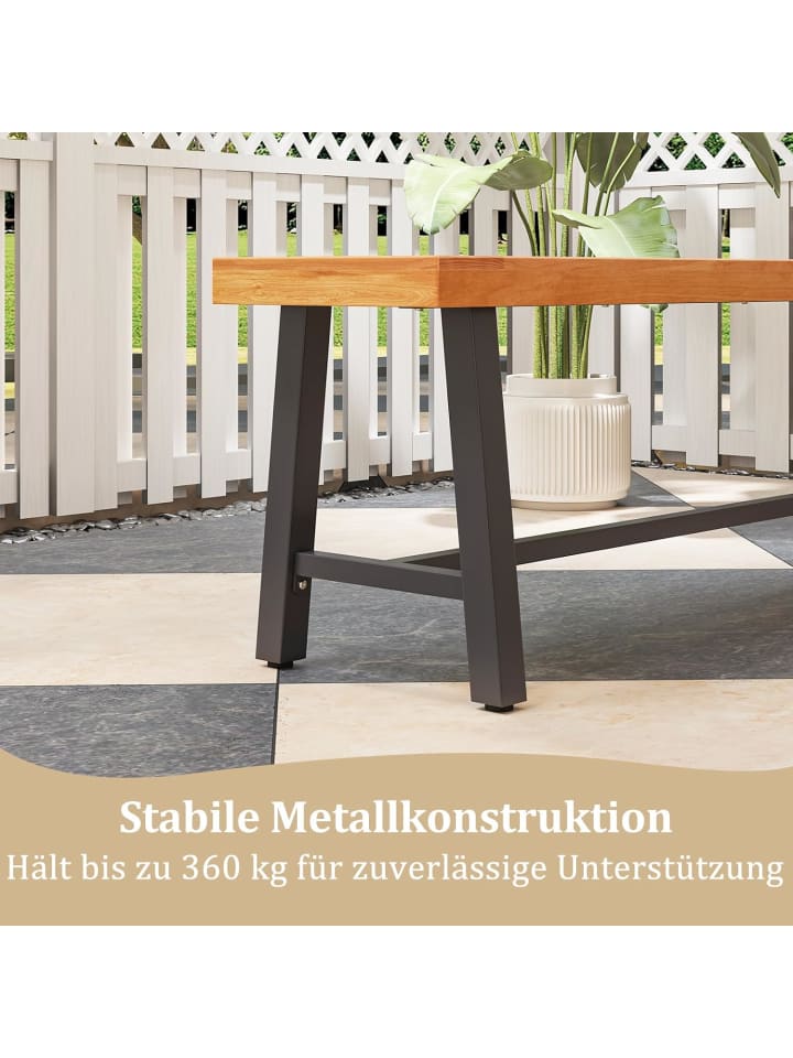 COSTWAY Gartenbank 160 x 32 x 45 cm in Hellbraun günstig kaufen onesize