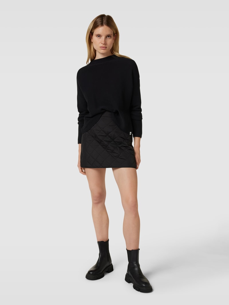 Strickpullover mit Rundhalsausschnitt Modell 'MERINAA' in schwarz
