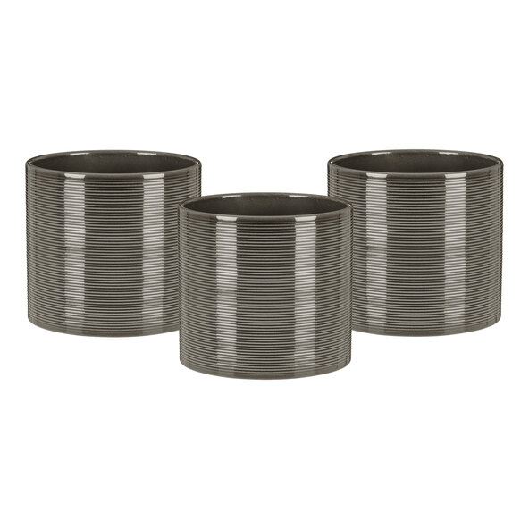 Keramik-Blumentopf 3er Set Ø 16 cm, Glass Grey