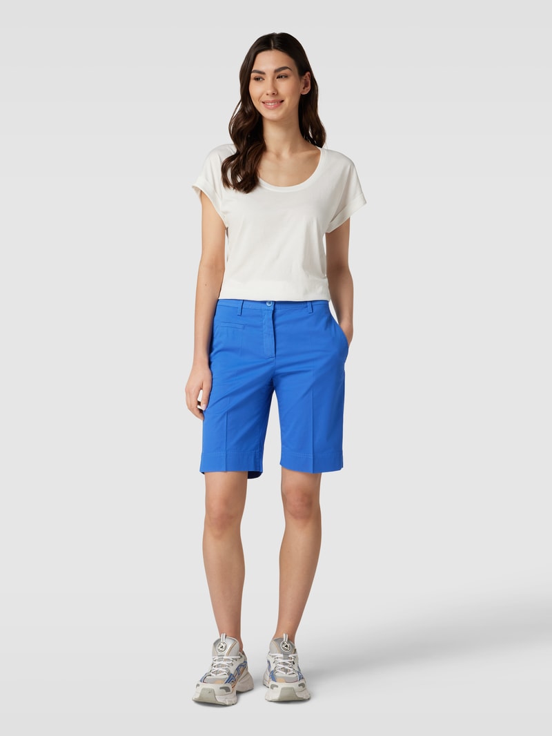 Chino-Shorts mit Bügelfalten Modell 'Marilyn' in blau