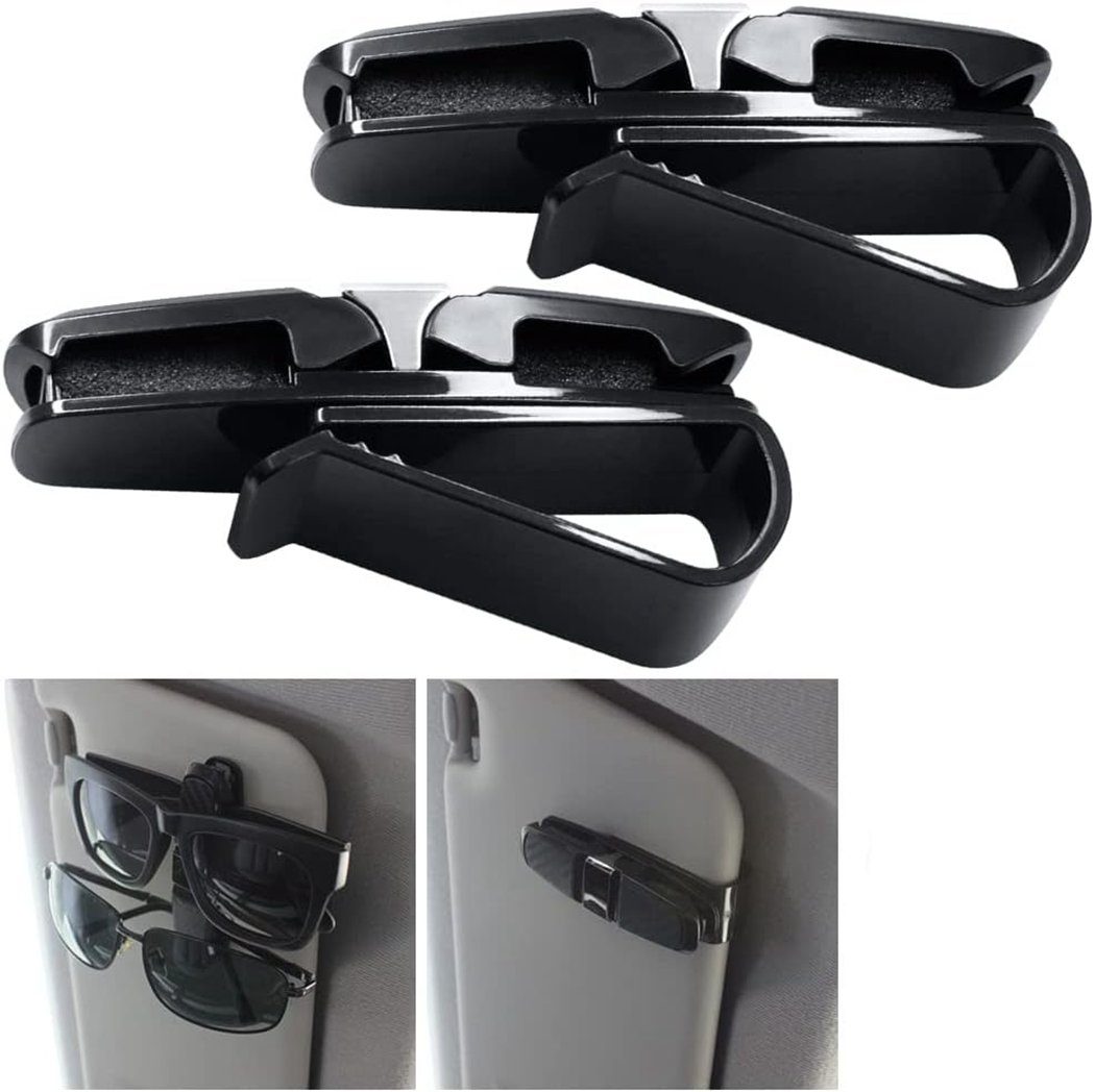 TUABUR Brillenetui 2er-Pack Auto-Visier-Brillenhalter, Sonnenbrillen-Brillen mit Clip
