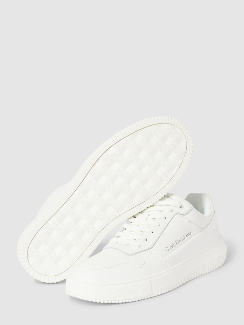 Sneaker aus Leder mit Logo-Prägung Modell 'CHUNKY CUPSOLE' in weiss