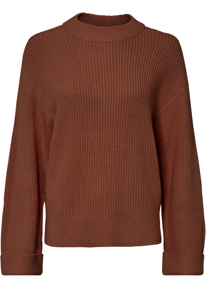 Ripppullover mit weitem Ärmel