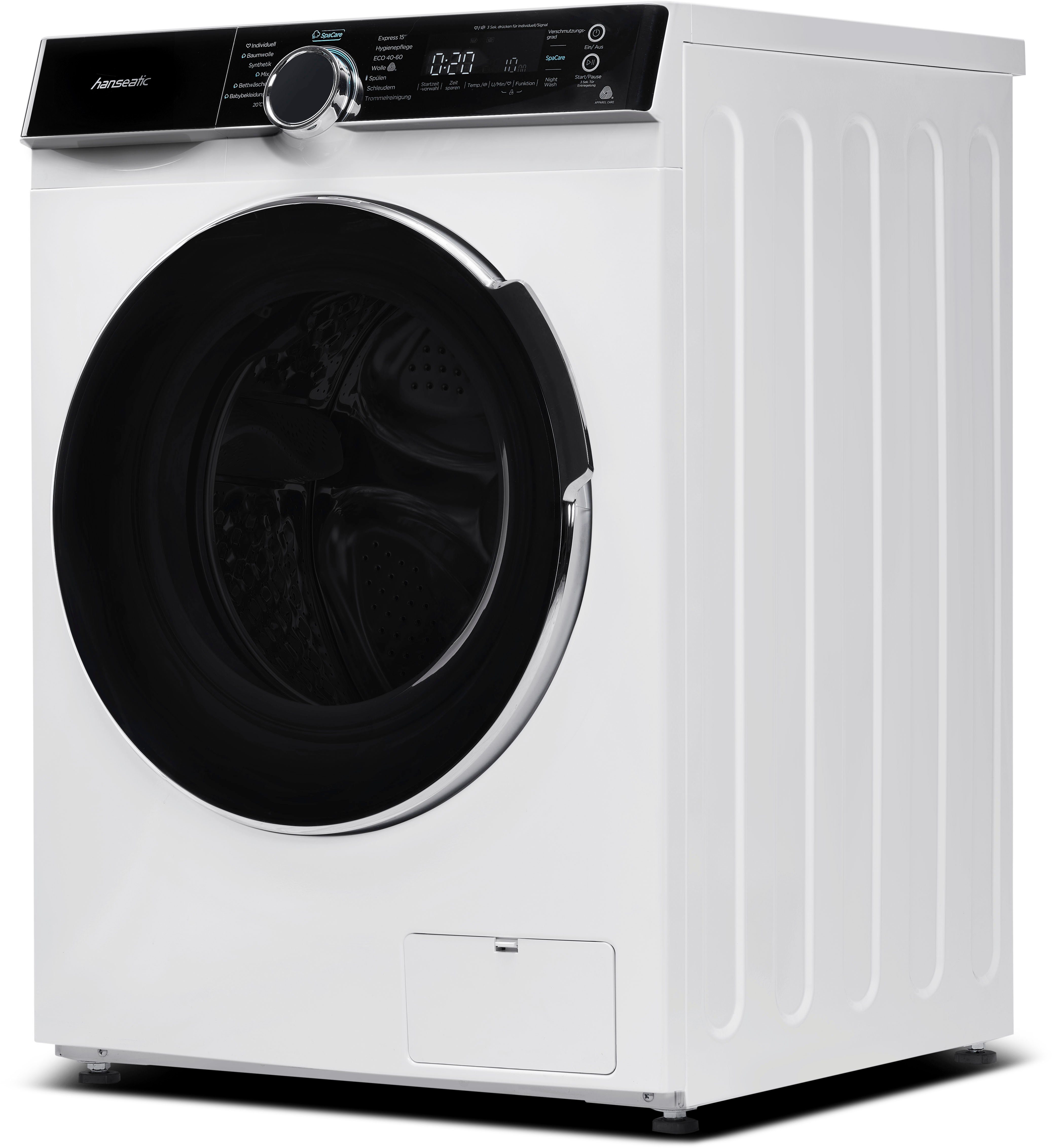 Hanseatic Waschmaschine HWMK814A, 8 kg, 1400 U/min, Mengenautomatik, Nachtwaschprogramm, Überlaufschutz, Dampfoption