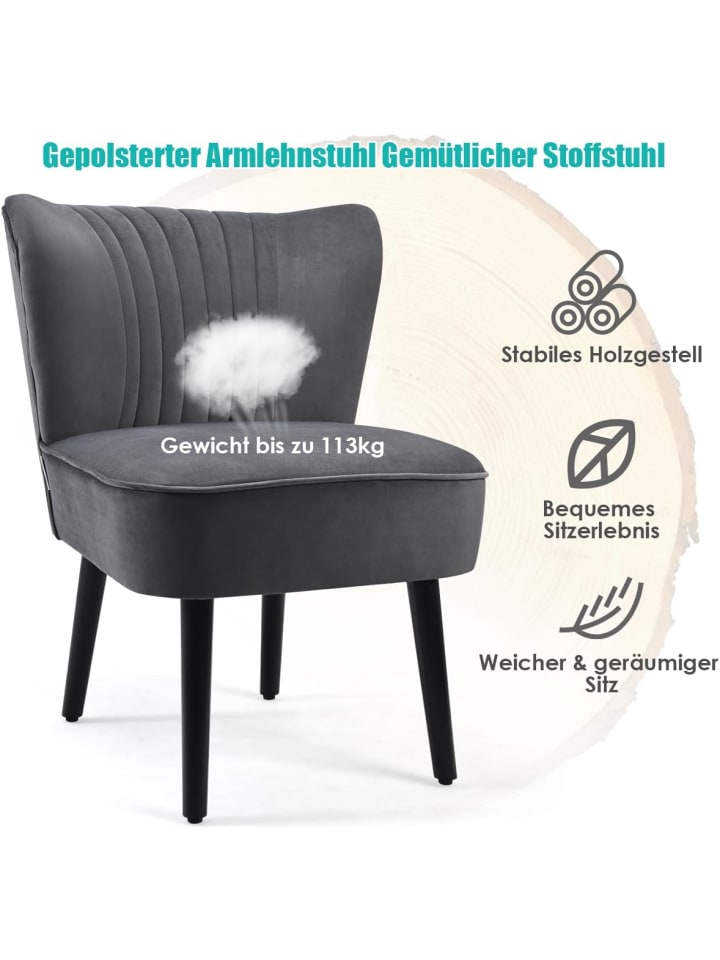 COSTWAY 2er Set Relaxsessel in Grau günstig kaufen onesize
