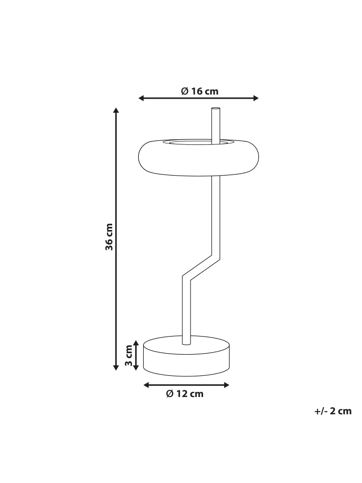Beliani Tischleuchten ALVIELA in Weiß/Heller Holzfarbton - (W) 16 x (H) 36 x (L) 16 cm günstig kaufen onesize