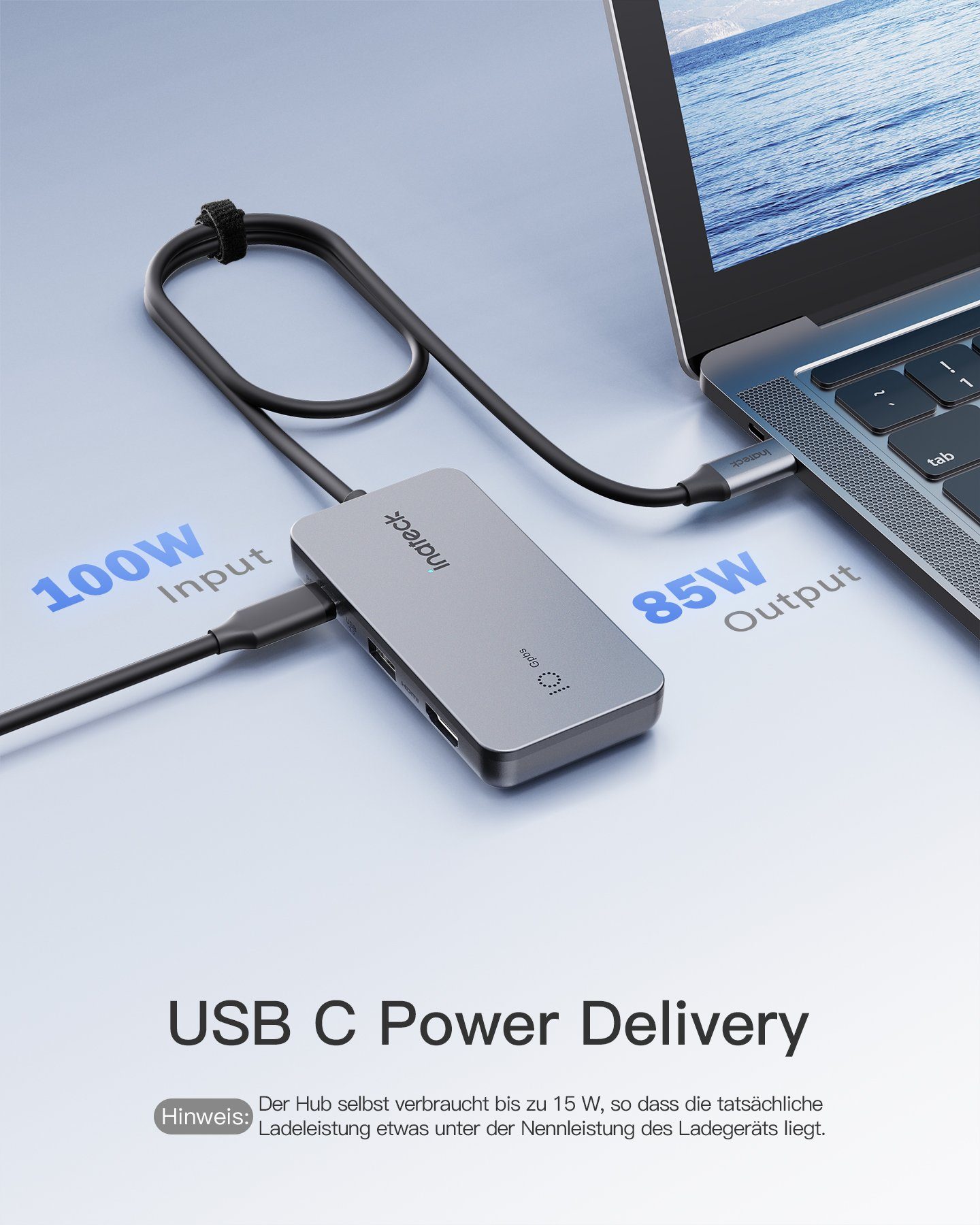 Inateck Laptop-Dockingstation 7 in 1 USB C Hub, 4 K HDMI, USB 3.2 Gen 2