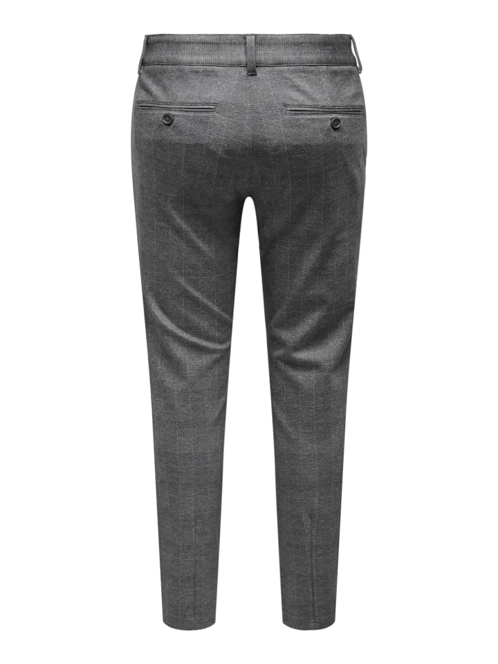 Only&Sons Stoffhose Karierte Stretch Chino Trousers ONSMARK in Grau günstig kaufen