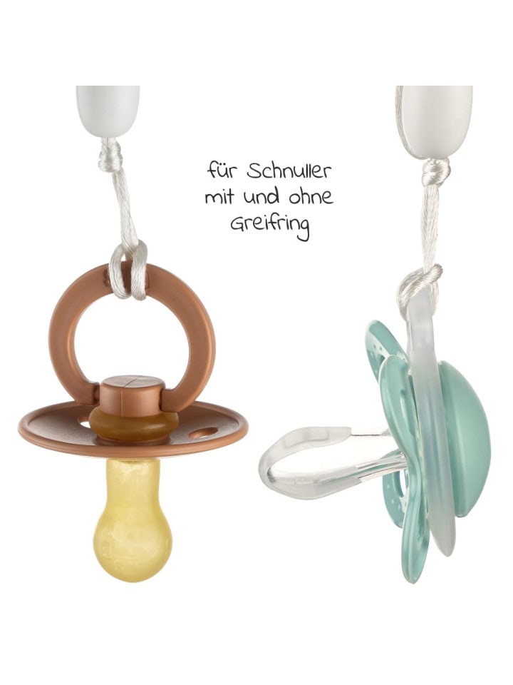 MiaMia 4-tlg. Schnuller-Zubehör-Set - 2x Silikon-Schnullerbox in grau,gruen günstig kaufen onesize