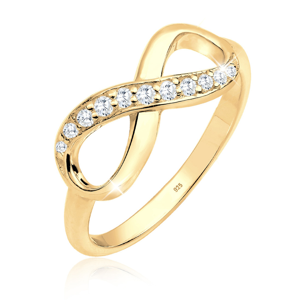 Elli Elli Bague Femmes Symbole Infinité Tendance Éternité avec Cristaux de Zirconium e Bague